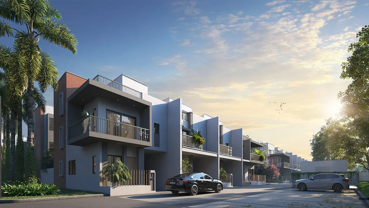 Independent G+2 villas and internal driveway at DTC Embassy Villa, Rajarhat